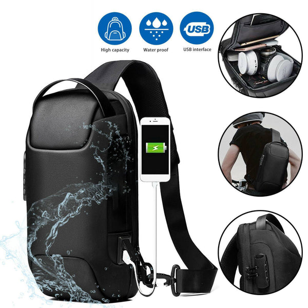 Men's Waterproof Multifunction Crossbody Bag