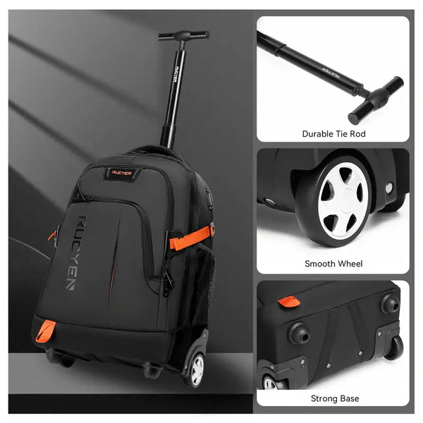 Trolley Luggage Backpack With Wheels Rolling Backpack