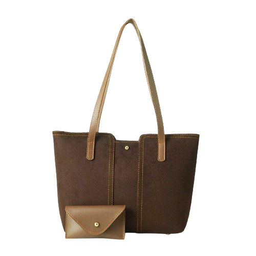 Andrew Shoulder Bag With Pouch (Suede Brown)