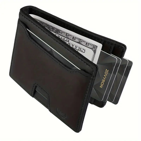 Real Leather RFID Blocking Slim Bifold Wallet